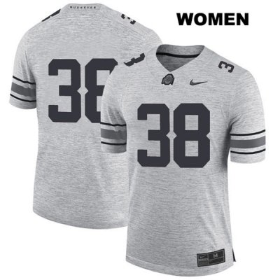 Women's NCAA Ohio State Buckeyes Javontae Jean-Baptiste #38 College Stitched No Name Authentic Nike Gray Football Jersey PF20C35BO